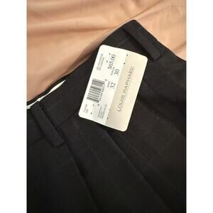 NWT Louis Raphael Charcoal Mario Crosby Plaid Dress Pants size 32-30